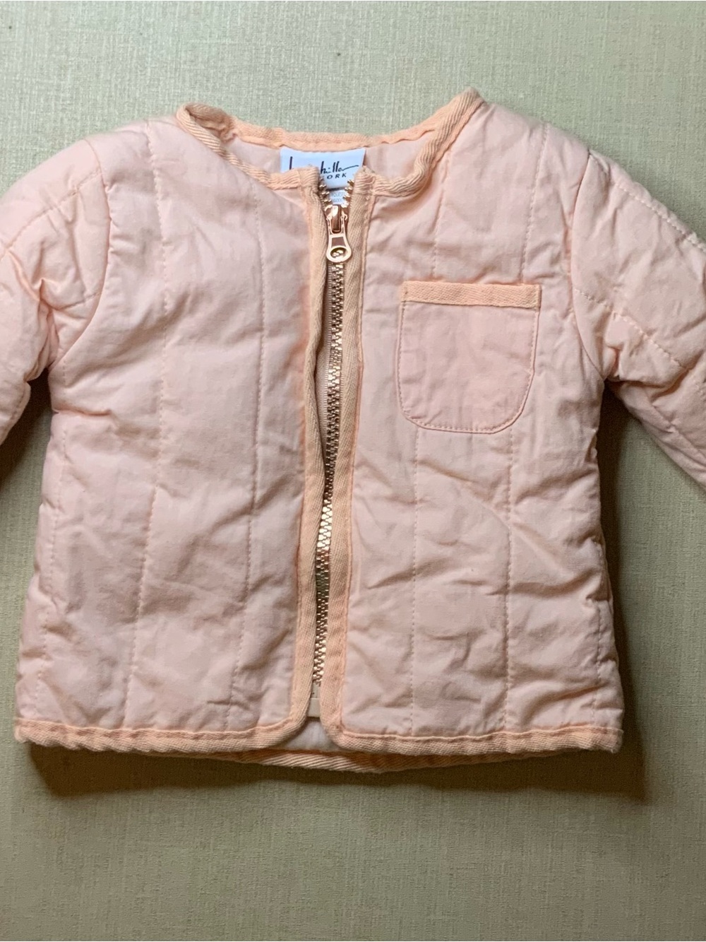 Nicole Miller Pale Peach Quilted Puffer Jacket